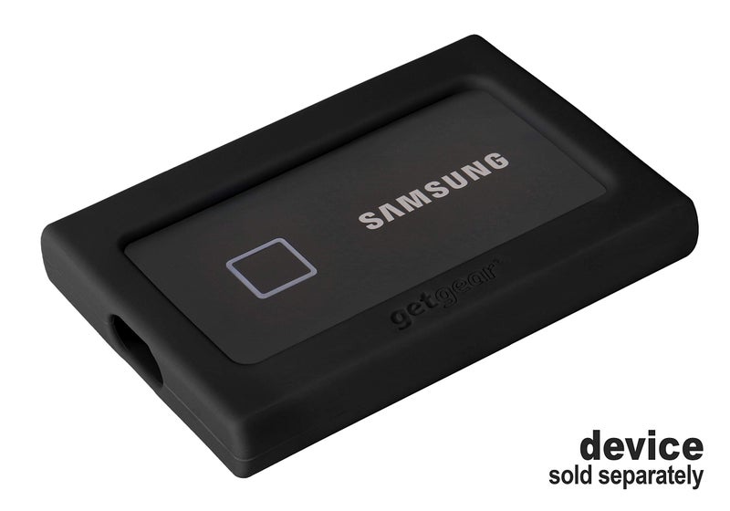 GETGEAR حماية سيليكون لجهاز سامسونج T7 و T7 توتش SSD محمول - 1TB، 2TB، 500GB، USB 3.2، امتصاص صدمات قوي، مقاوم للانزلاق - أسود (أسود) - Image 3
